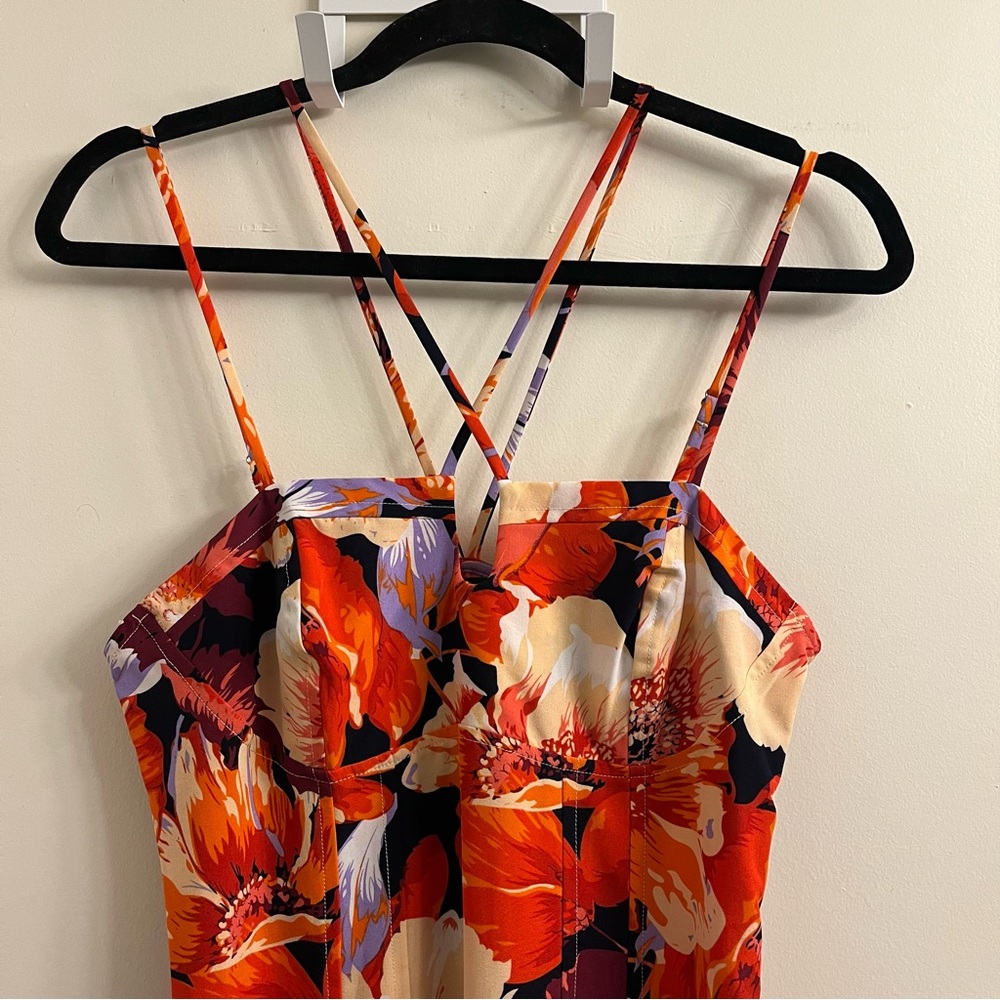 Lulu’s Boldest Blooms Strappy Floral Midi Dress Small - Picture 4 of 10